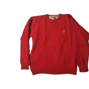 Vintage Tommy Hilfiger Sweater Mens Large Red Long Sleeve Knit Pullover Casual